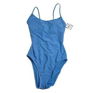 Bar III Heat Wave Textured Tie-Back One-Piece Swimsuit Cobalt Blue Small New